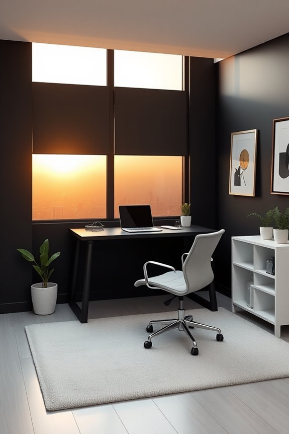 inspiring black wall office