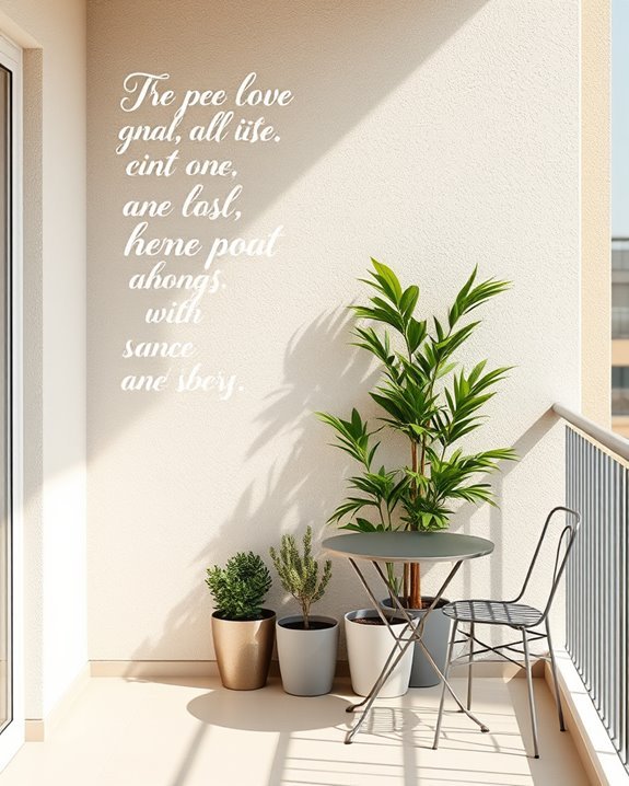 inspiring stenciled balcony quotes