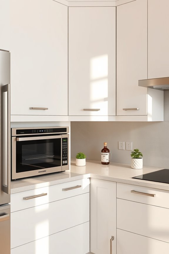 integrated corner cabinet appliances