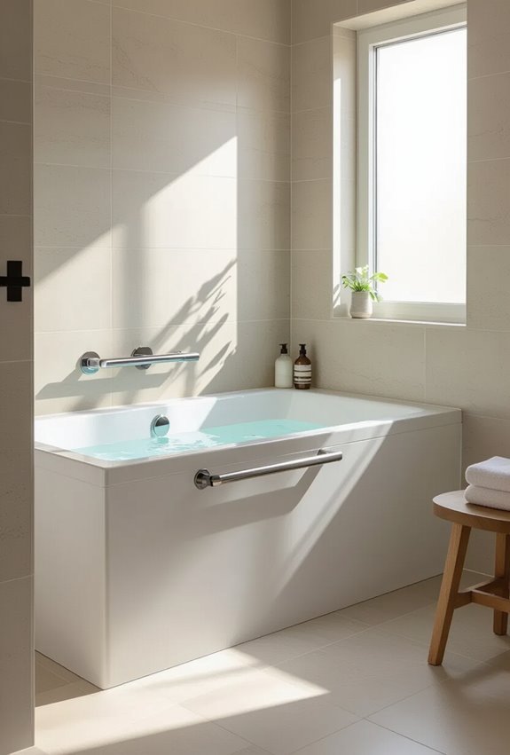 integrated grab bar bathtub