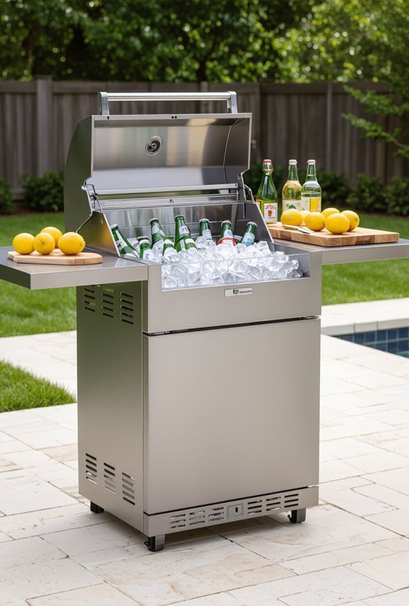 integrated ice chest bbq station