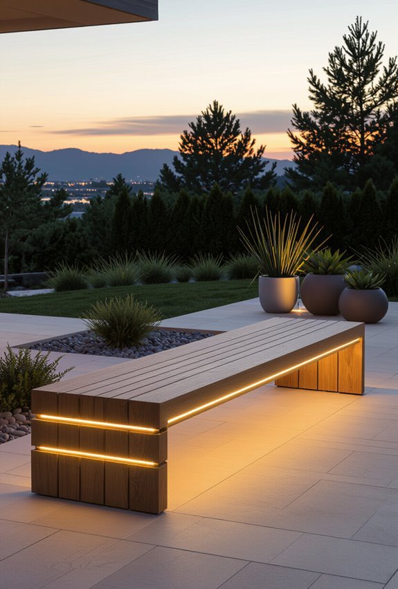 integrated led lit outdoor seating