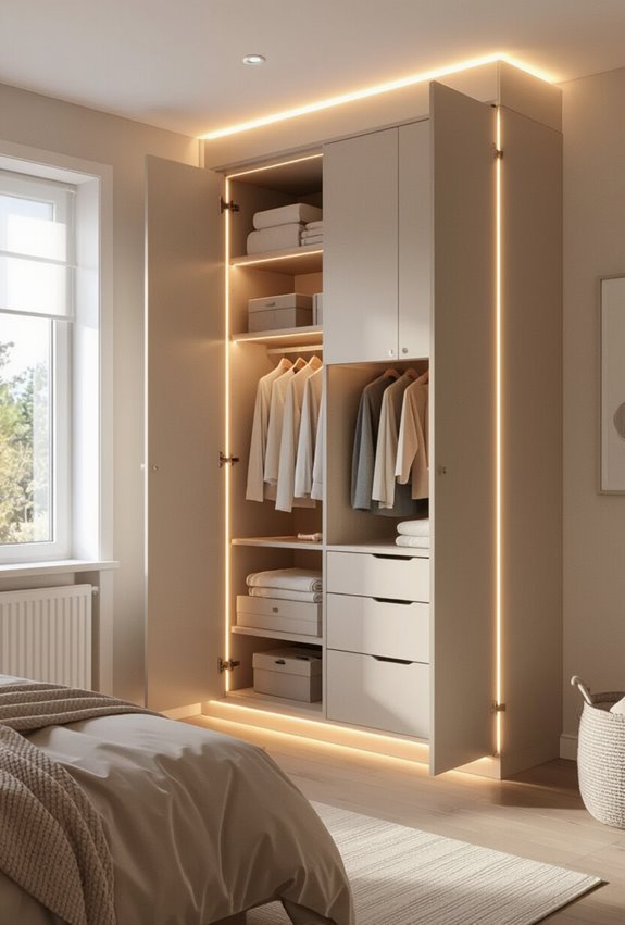 integrated led lit sensor cupboards