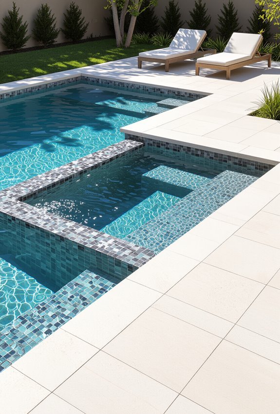 integrated spa equipped backyard pools