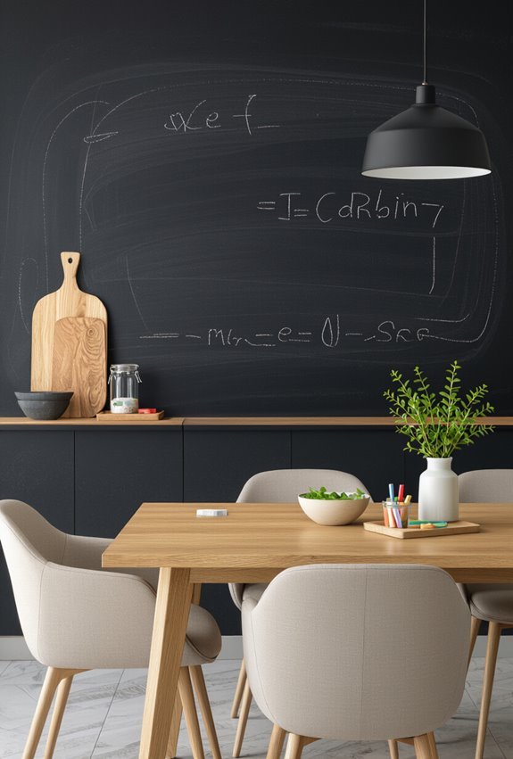 interactive chalkboard dining wall