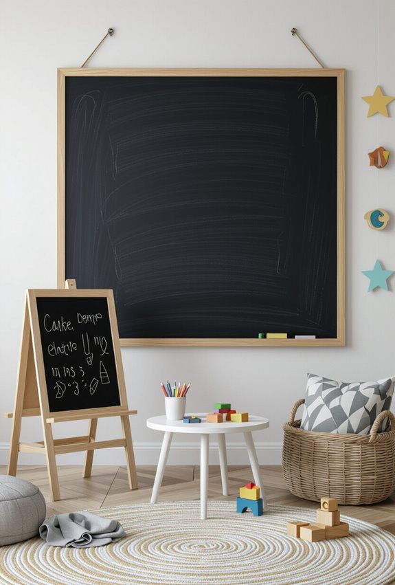 interactive framed chalkboard wall