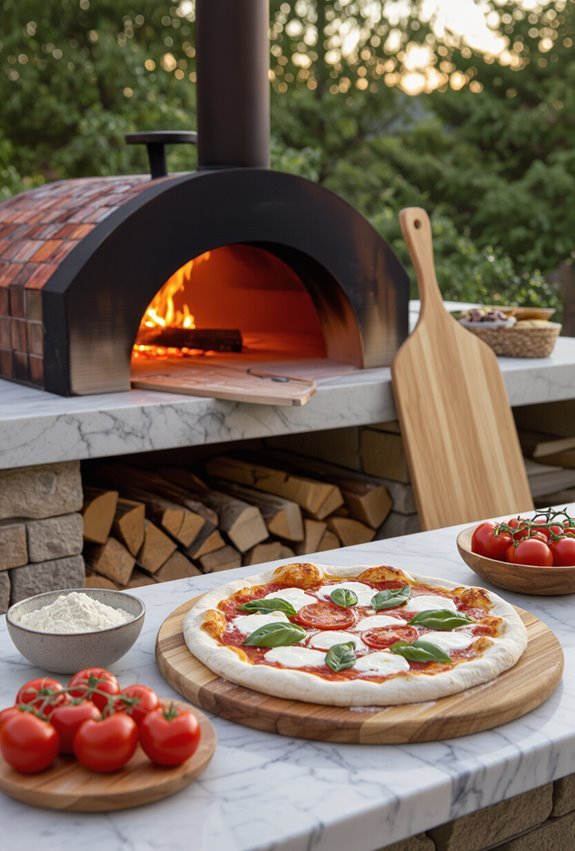 interactive wood fired pizza station