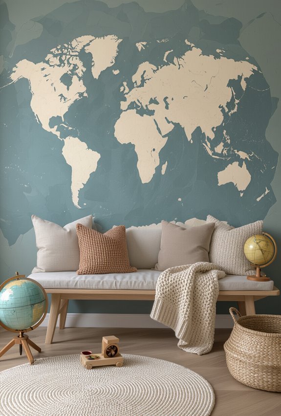 interactive world map learning wall