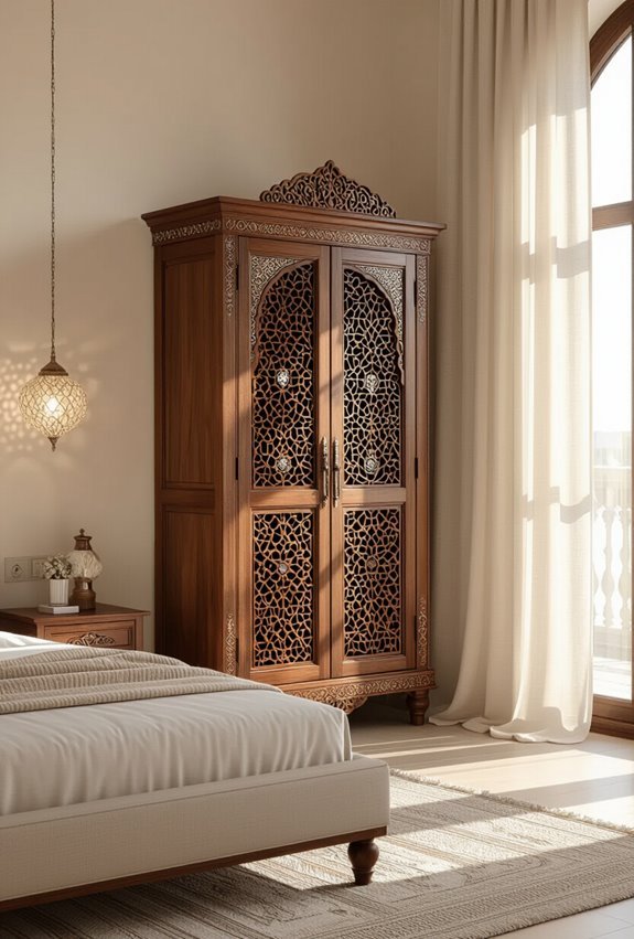 intricate arabic inspired carved furnishings