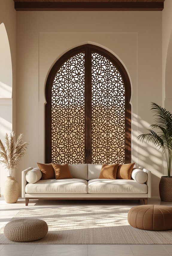 intricate mashrabiya privacy screens