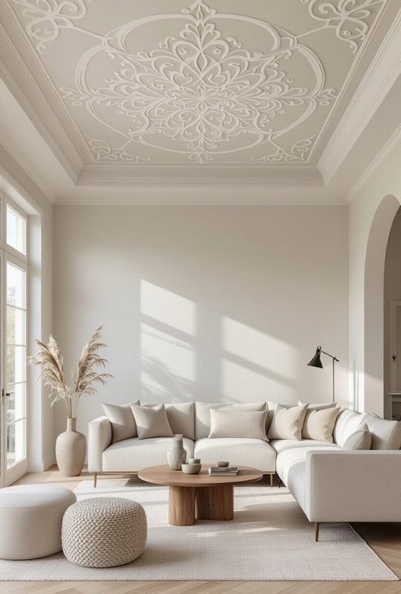 intricate stenciled ceiling patterns