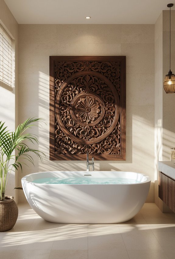 intricate teak balinese carved panels