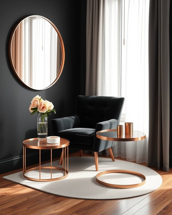 inviting black and rose gold