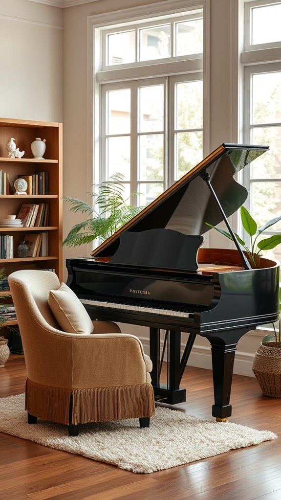 inviting classic piano corner