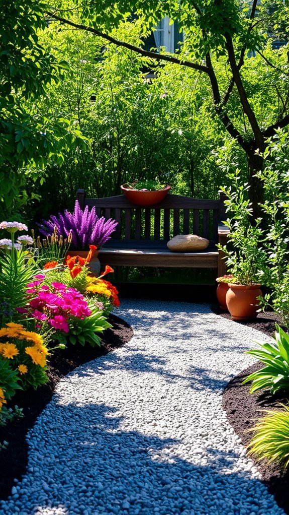 inviting gravel garden pathway