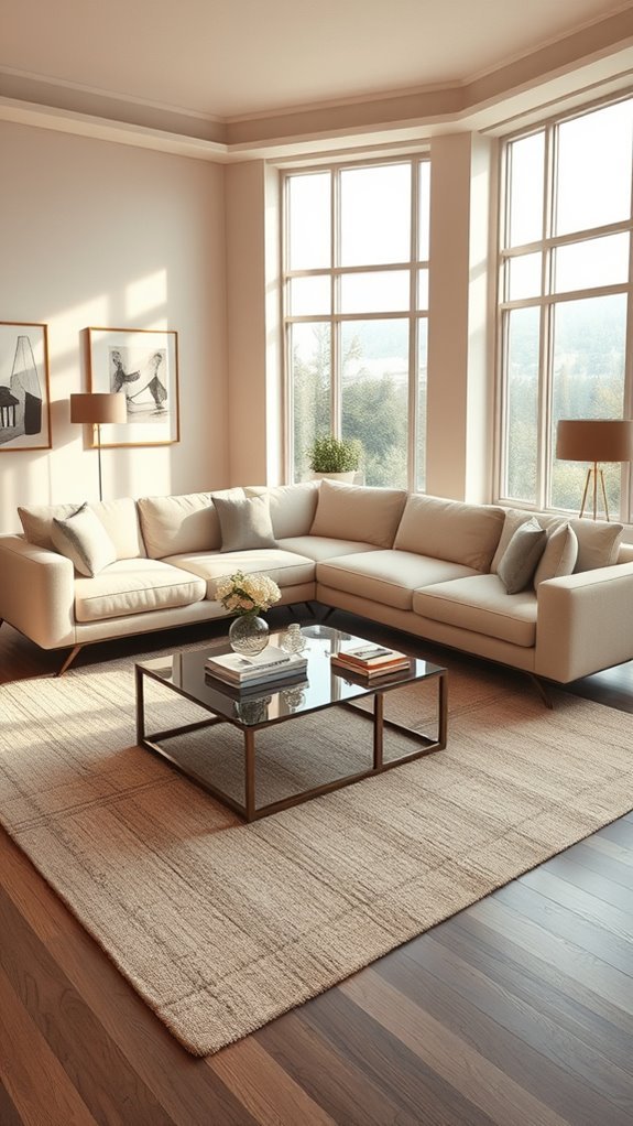 inviting l shaped sofa arrangement