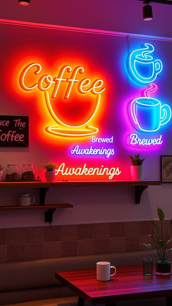 inviting neon coffee atmosphere