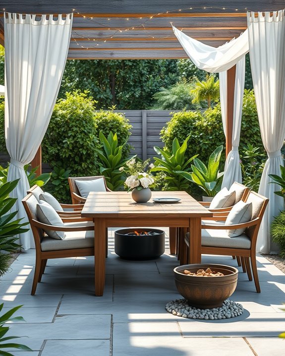 inviting outdoor dining oasis