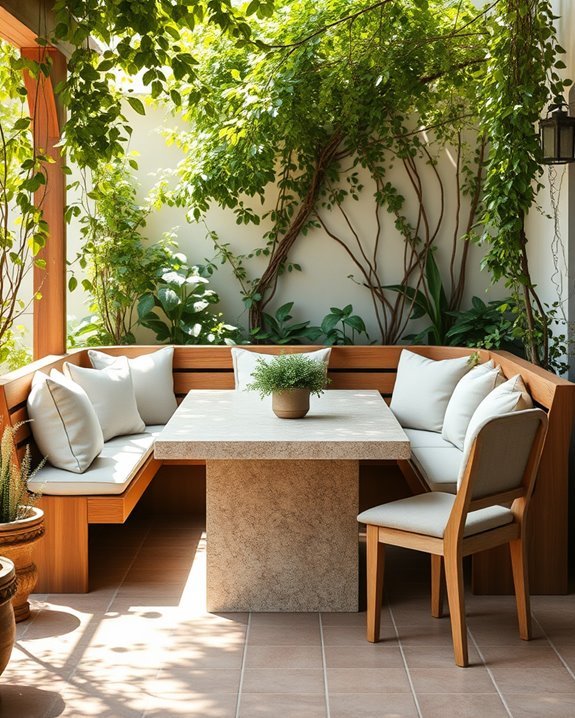 inviting outdoor dining space