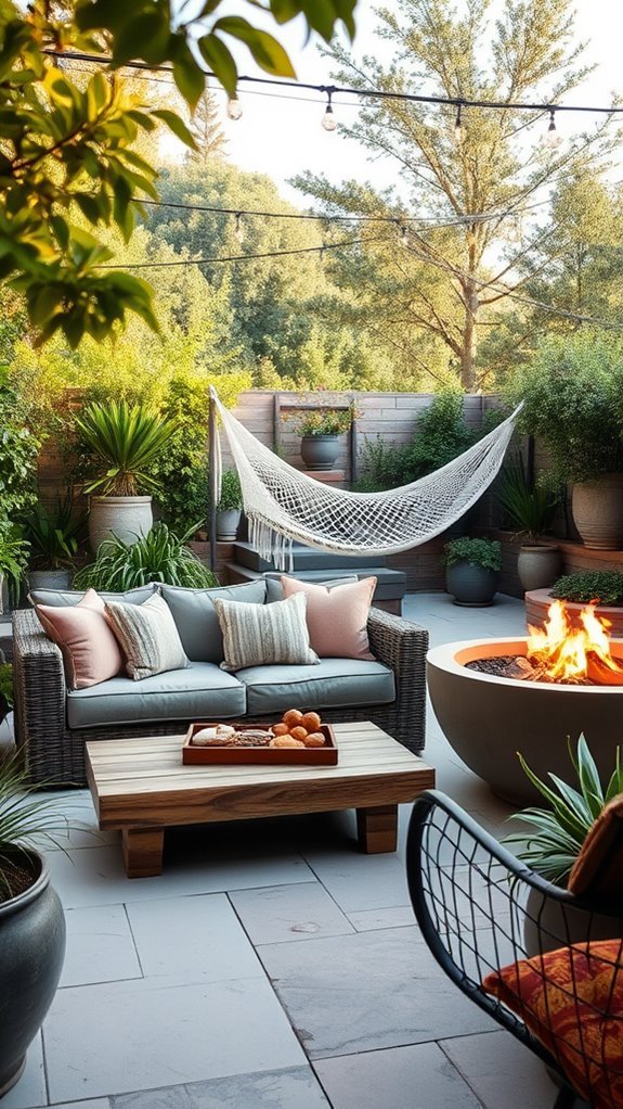 inviting outdoor relaxation space