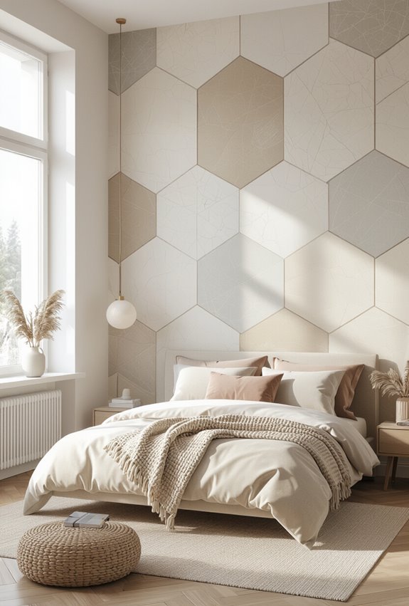 inviting soft geometric bedroom patterns