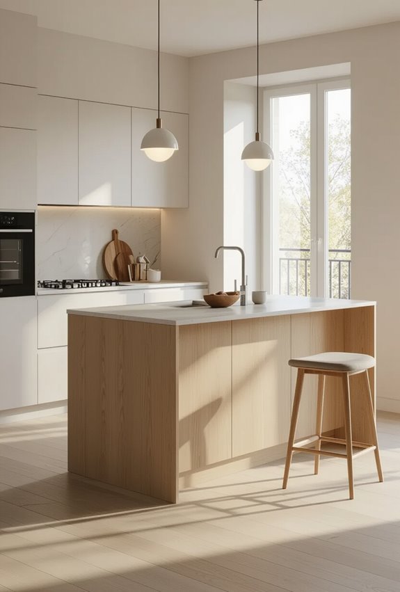 island doubles as dining table