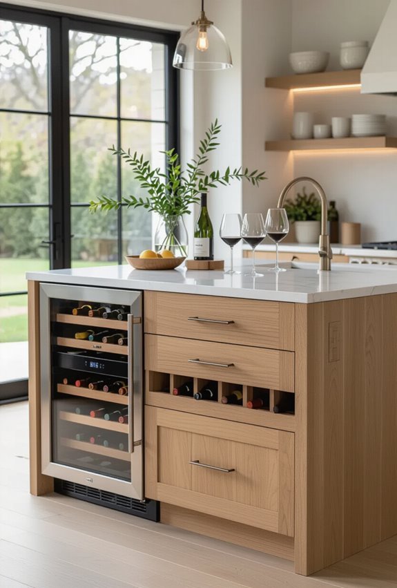 island integrated wine storage solutions