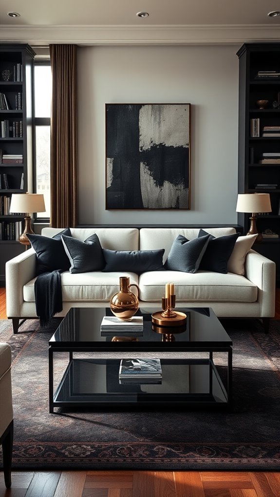 ivory and dark contrast