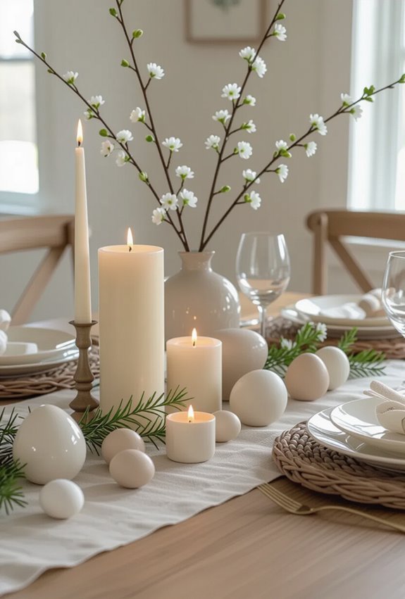 ivory candles for cozy elegance