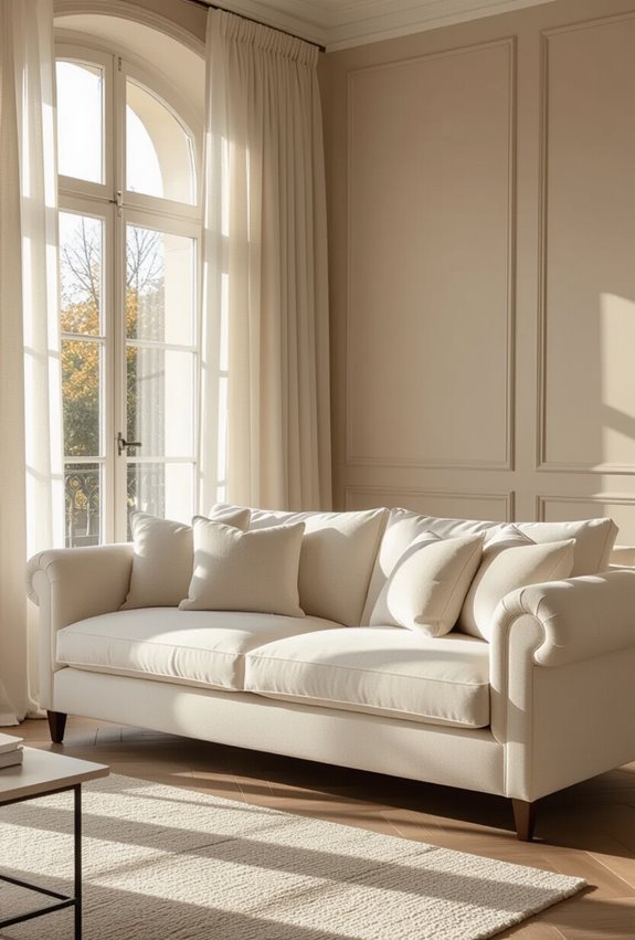 ivory sofa neutral walls