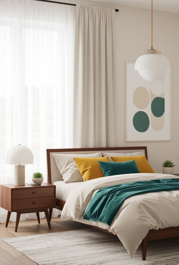 jewel toned accents with neutrals
