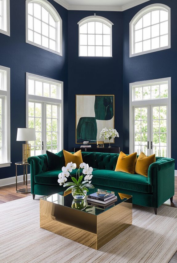 jewel toned grand living room