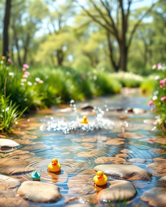 joyful baby water play