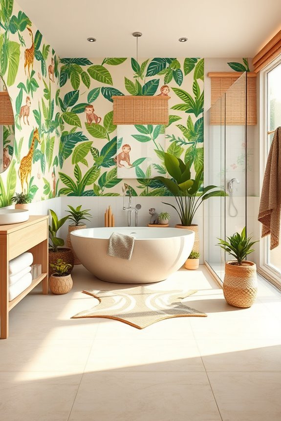 jungle themed adventurous bathroom decor