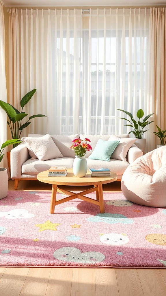 kawaii playful area rugs