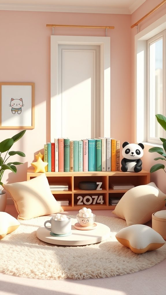 kawaii playful bookends charm