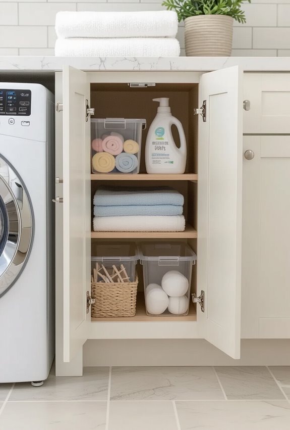 keep laundry cabinets childproofed