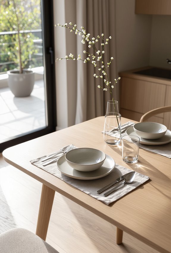 keep table settings minimal