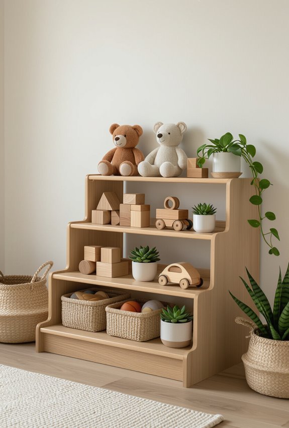 kid friendly tiered storage display