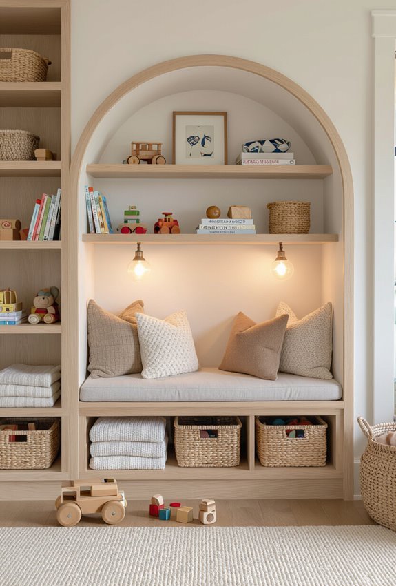 kid height cozy book nook