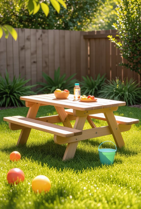 kid sized outdoor snack table