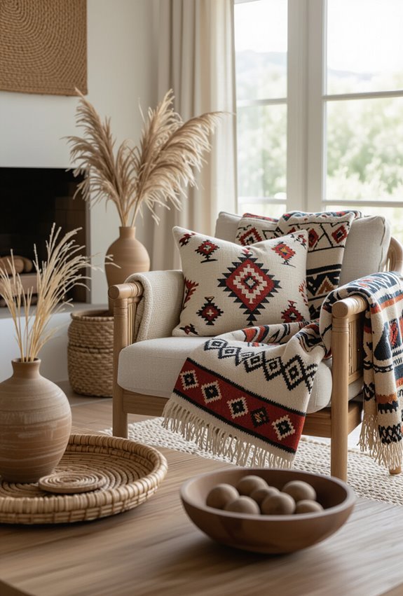 kilim mudcloth patterned throw