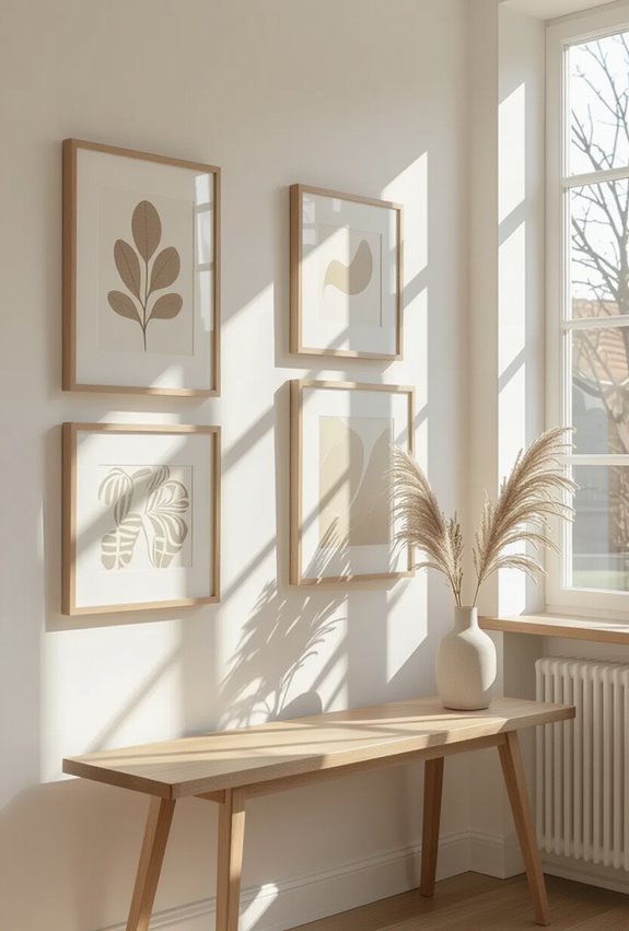 l shaped corner frame arrangement