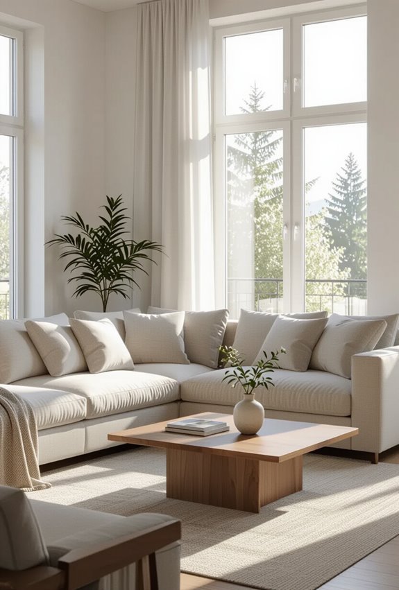l shaped sofa conversation zones