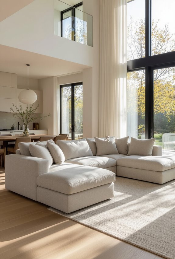 l shaped sofa zones