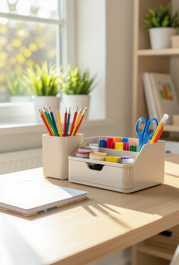 labeled magnetic desk organizer