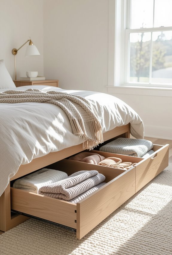 labeled pull out underbed storage