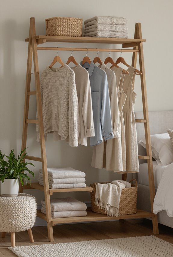 ladder shelf clothing rack