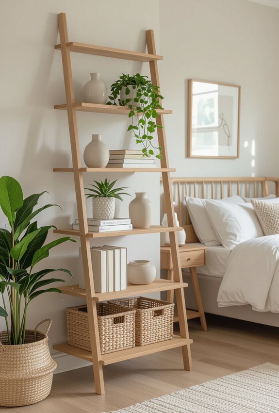 ladder shelves as dividers