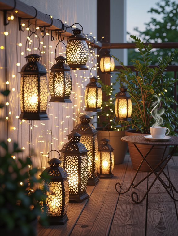 lanterns enhance cozy ambiance